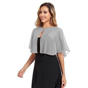4594 Women's Soft Chiffon Capelets Shawls And Wraps For Evening Wedding